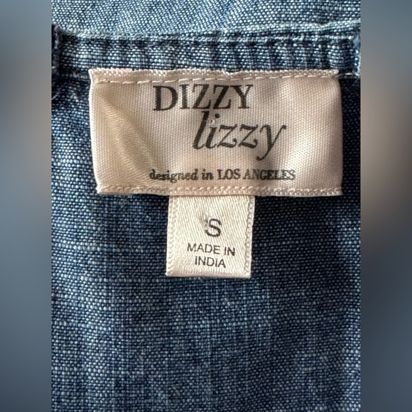 Dizzy Lizzy soft Jean wide leg jumpsuit size small - Picture 6 of 6